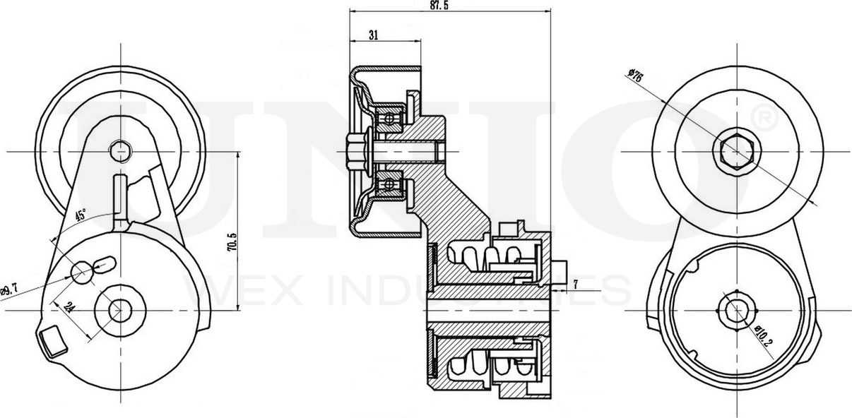 Натяжитель/демпфер ремня (Unio). Артикул TNS-10041