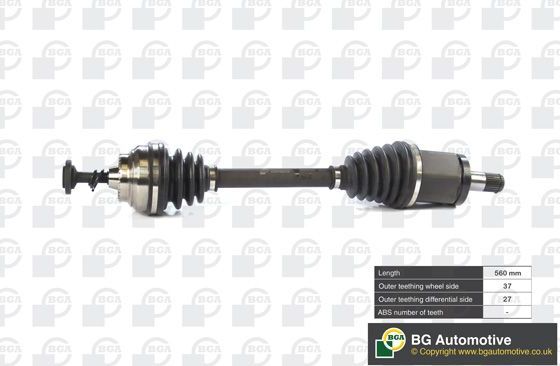 Полуось (привод в сборе, приводной вал) BGA передняя левая для BMW 6 III (F06/F13/F12) 2012-2018. Артикул DS0903L