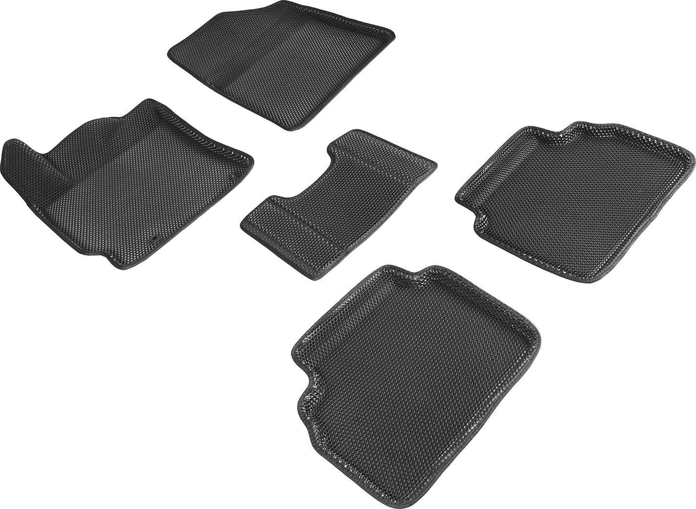 Коврики Seintex 3D EVA Соты для салона Kia Cerato IV 2018-2026 ЧЕРНЫЕ. Артикул 95405