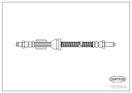 Тормозной шланг Corteco задний для Ford Escort IV 1986-1990. Артикул 19026904