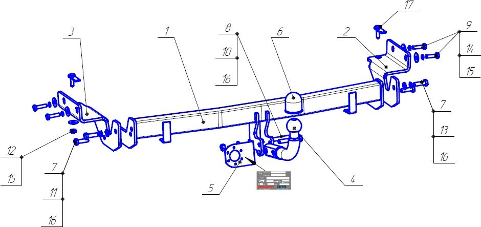 Фаркоп Oris (ранее Bosal) для Kia Ceed III универсал 2018-2026. Артикул 6765-A