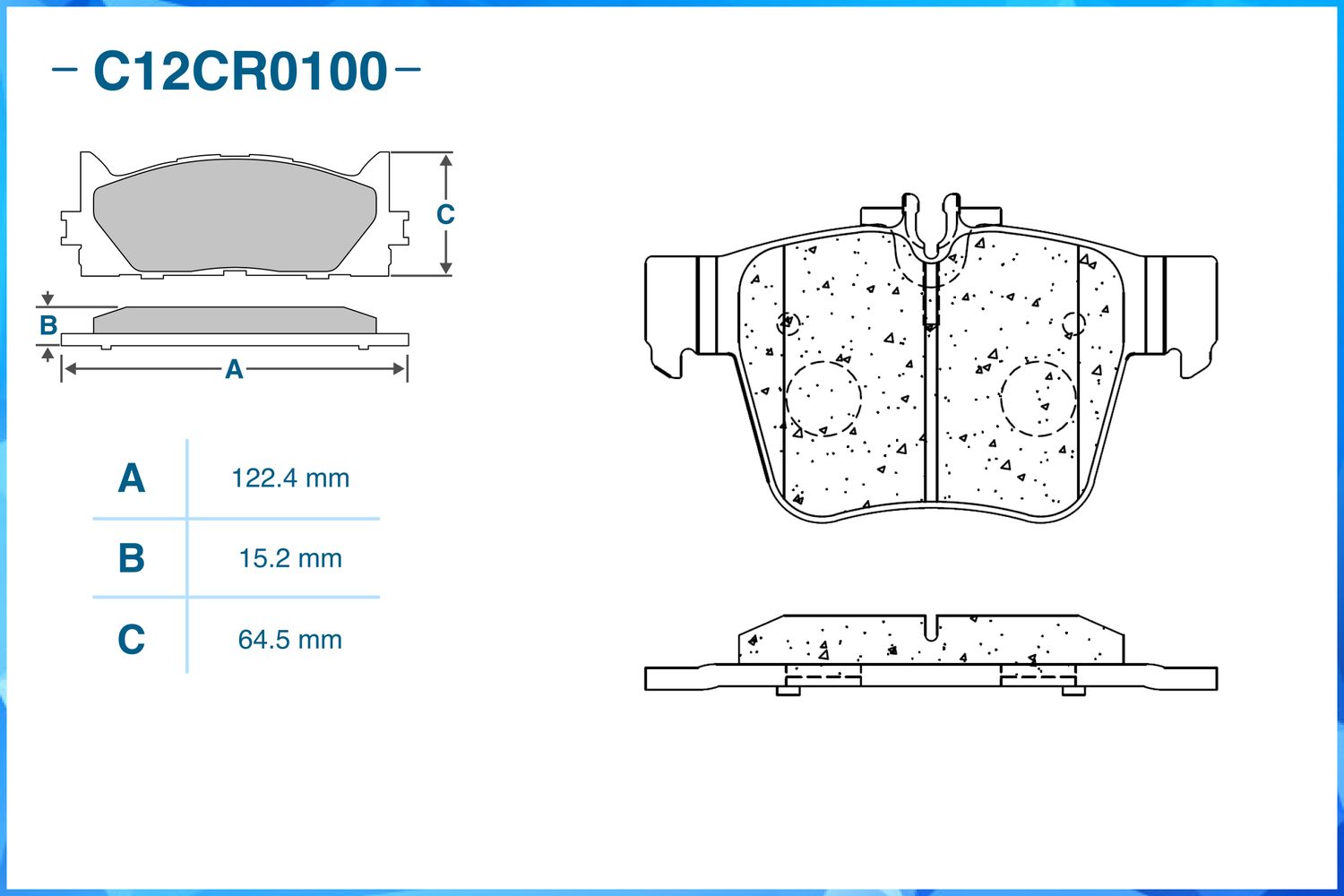 Колодки тормозные задние (Low Metallic) (Cworks). Артикул C12CR0100