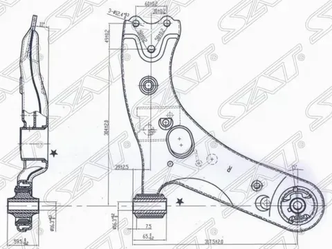 Рычаг нижний TOYOTA PRIUS 12-COROLLARUMIONMARK (SAT). Артикул ST4806812300