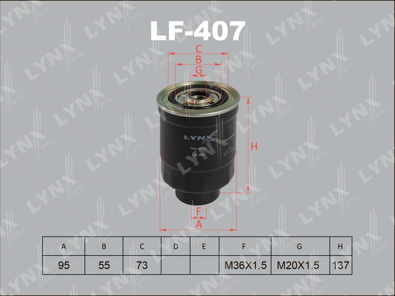 Топливный фильтр LYNXauto. Артикул LF-407