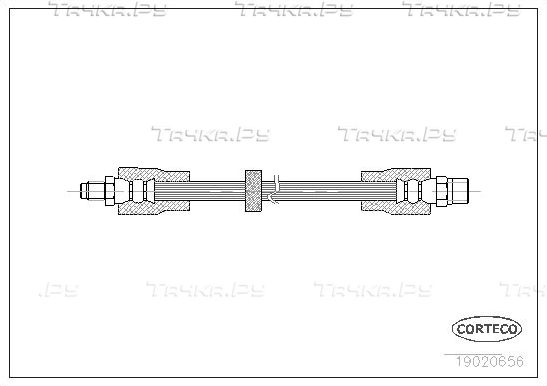 Тормозной шланг Corteco задний для Audi A6 allroad I (C5) 2002-2005. Артикул 19020656