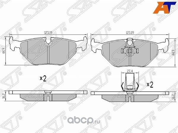 Колодки тормозные зад BMW 5 E39 95-03ALPINA B10 E (SAT). Артикул ST34216761281