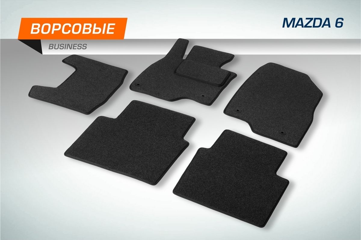 Коврики текстильные AutoFlex Business в салон для Mazda 6 (Мазда 6) GJ седан 2012-2018 2018-2026 Графит. Артикул 5380201