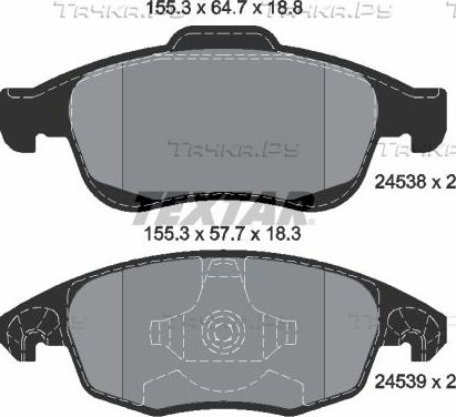 Тормозные колодки Textar Q+ передние для Citroen C4 Picasso I 2007-2013. Артикул 2453801