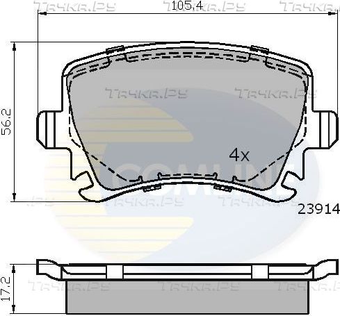 Тормозные колодки Comline Comline задние для Volkswagen Golf VII 2013-2016. Артикул CBP01284