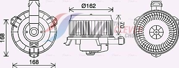 Вентилятор, мотор печки (отопителя) салона AVA. Артикул TO8743