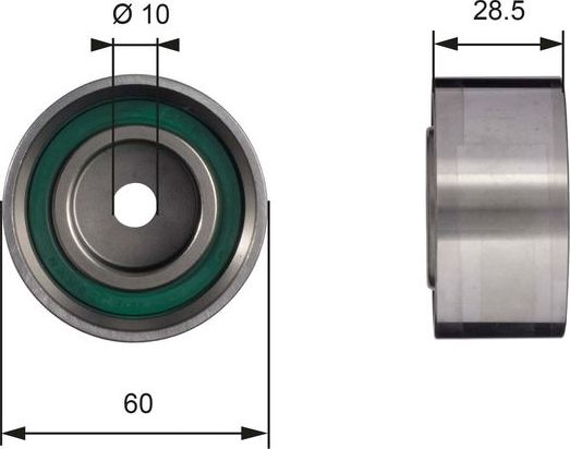 Направляющий (ведущий) ролик ремня ГРМ Gates (Металл). Артикул T42015