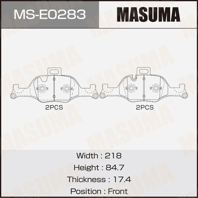 Колодки дисковые MASUMA Masuma. Артикул MSE0283