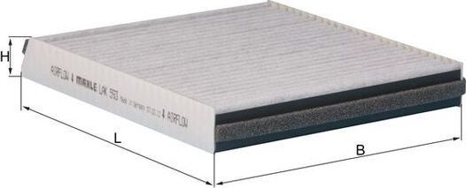 Салонный фильтр Mahle. Артикул LAK 593