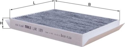 Салонный фильтр Mahle. Артикул LAK 189