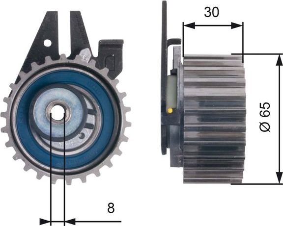 Натяжной ролик (натяжитель) ремня ГРМ Gates PowerGrip®. Артикул T43211