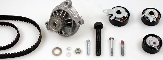 Помпа (водяной насос) с комплектом ремня ГРМ Hepu. Артикул PK06160