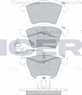 Тормозные колодки Icer передние для SEAT Alhambra I 1996-2010. Артикул 181605