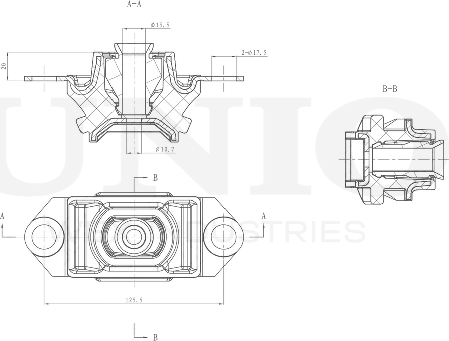 Опора двигателя (Unio). Артикул RMP-15120
