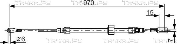 Трос ручника (тросик ручного тормоза) Bosch. Артикул 1 987 482 131