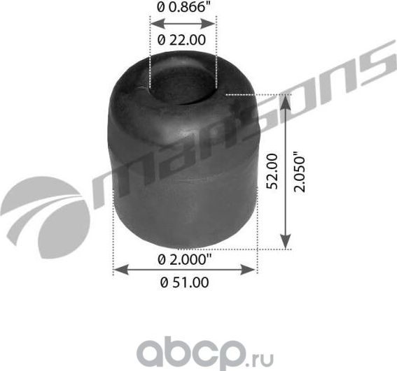 Отбойник кабины VOLVO FH12 круглый MANSONS. Артикул 900043