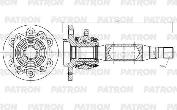 Полуось (привод в сборе, приводной вал) Patron. Артикул PDS0564