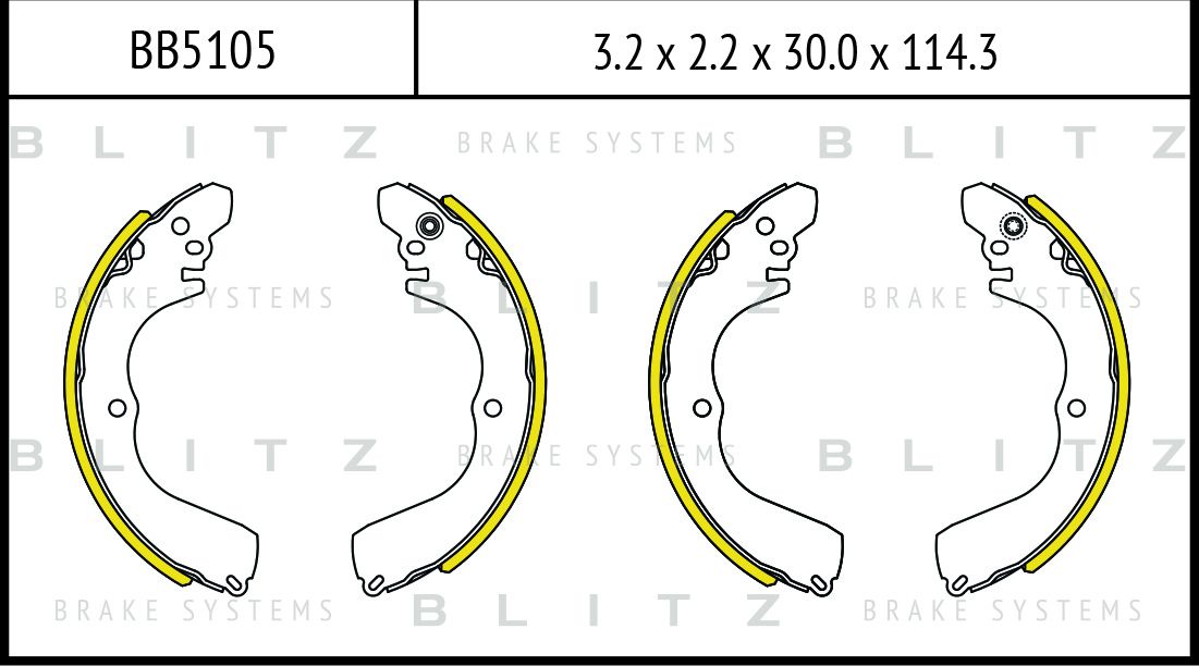 Колодки тормозные барабанные (Blitz). Артикул BB5105