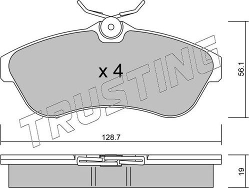 Тормозные колодки Trusting. Артикул 338.0