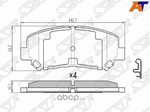 Колодки тормозные FR MAZDA CX5 11- (SAT). Артикул STKDY93328Z