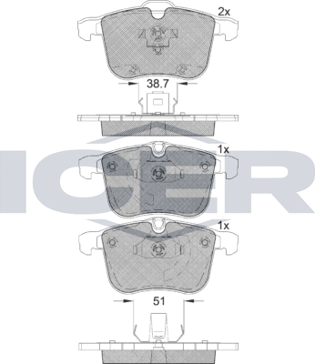 Тормозные колодки Icer передние для Cadillac BLS 2006-2009. Артикул 181681