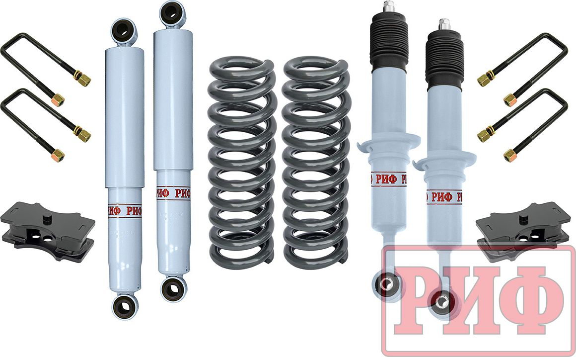 Лифт-комплект РИФ лайт газовый для Toyota Hilux 2005-2014, лифт 40 мм. Артикул RIF-VIG-B-G-lite