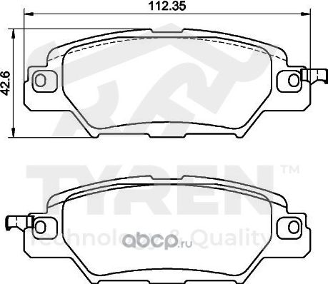 Дисковые тормозные колодки (Tyren). Артикул TYR1214991