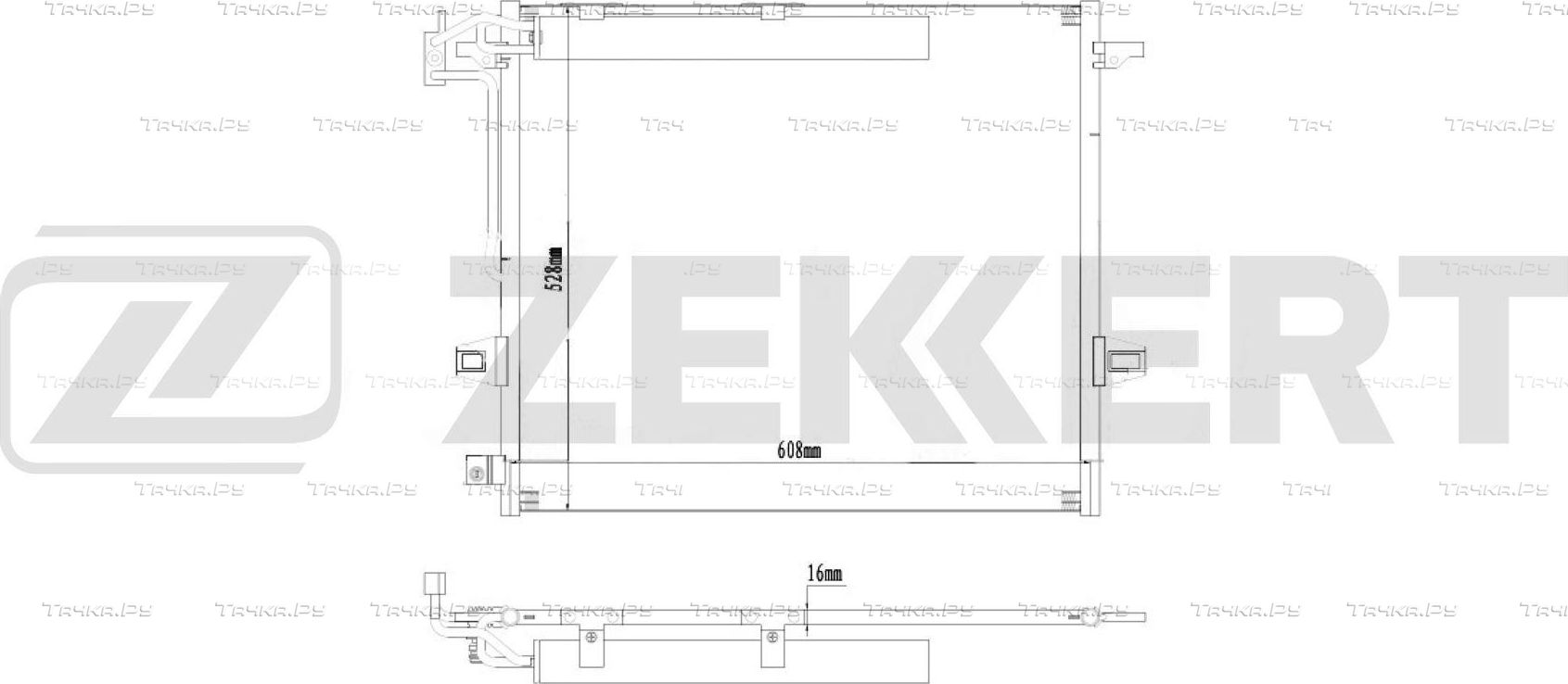 Радиатор кондиционера (конденсатор) Zekkert (алюминий). Артикул MK-3075