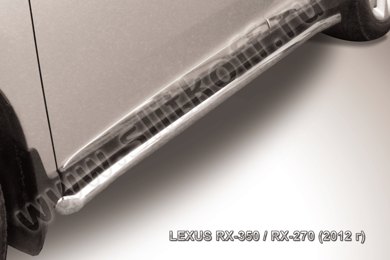 Пороги Slitkoff труба d57 с загибами для Lexus RX 350/270 2012-2026. Артикул LRX35-12.007