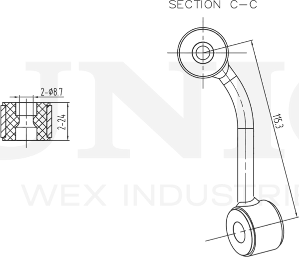 Тяга/стойка стабилизатора (Unio). Артикул SSP-50013