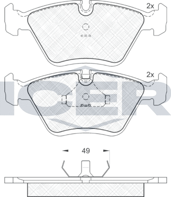 Тормозные колодки Icer. Артикул 181083