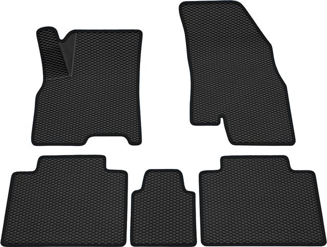 Коврики Rezkon 3D EVA Ромб резиновые для салона Chery Tiggo 4 I рестайлинг 2019-2026 Черный кант. Артикул 9211030101