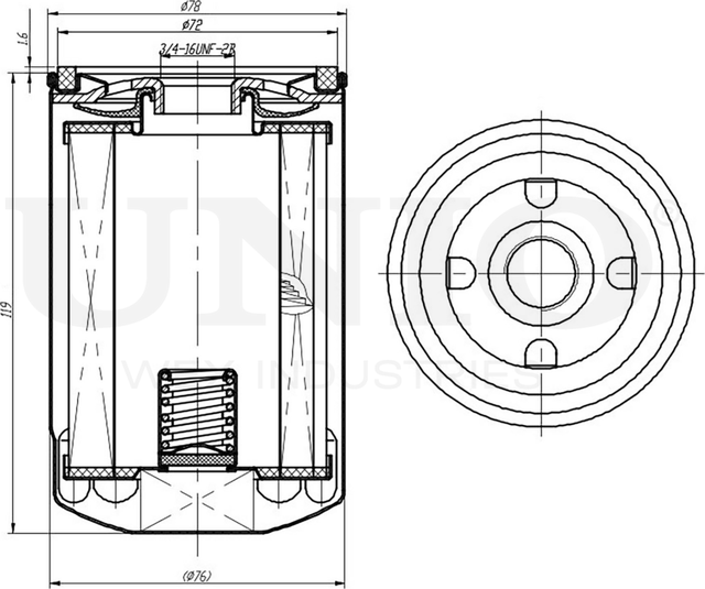 Фильтр масляный (Unio). Артикул FLT-20029