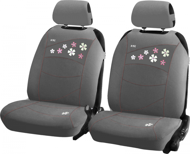 Накидки универсальные Hadar Rosen Flowers на передние сидения авто, цвет Серый. Артикул 21111