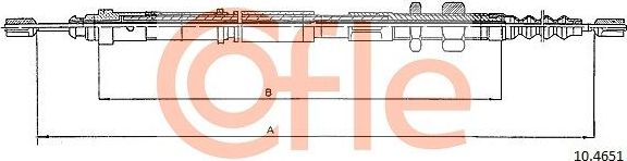 Трос ручника (тросик ручного тормоза) Cofle. Артикул 92.10.4651