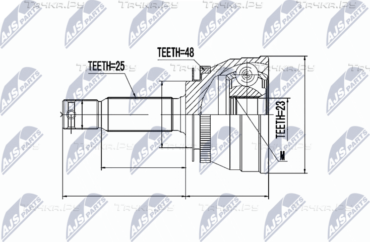 Шрус наружный (граната) NTY. Артикул NPZ-HY-503