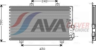 Радиатор кондиционера (конденсатор) AVA (алюминий) для Alfa Romeo 145 I 1994-2001. Артикул AL5063
