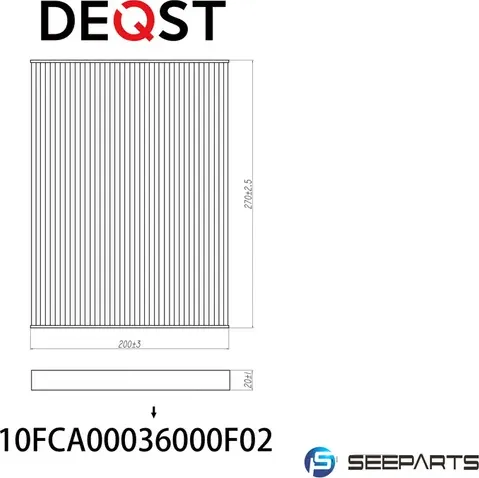 Фильтр салонный () (Deqst). Артикул 10FCA00036000