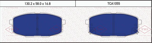 Колодки тормозные передние KIA Ceed 2007- HYUNDAI I30 2008- HYUNDAI Creta 2016 (Tatsumi). Артикул TCA1055