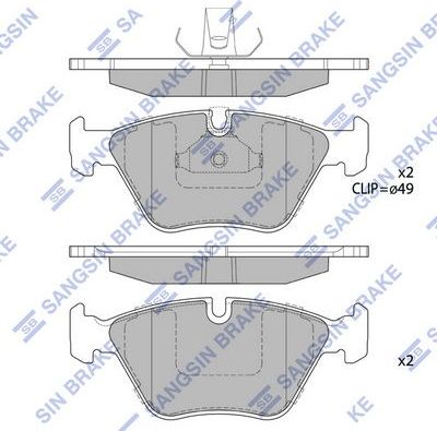 Тормозные колодки Sangsin Hi-Q передние для BMW 5 IV (E39) 1995-2004. Артикул SP2171
