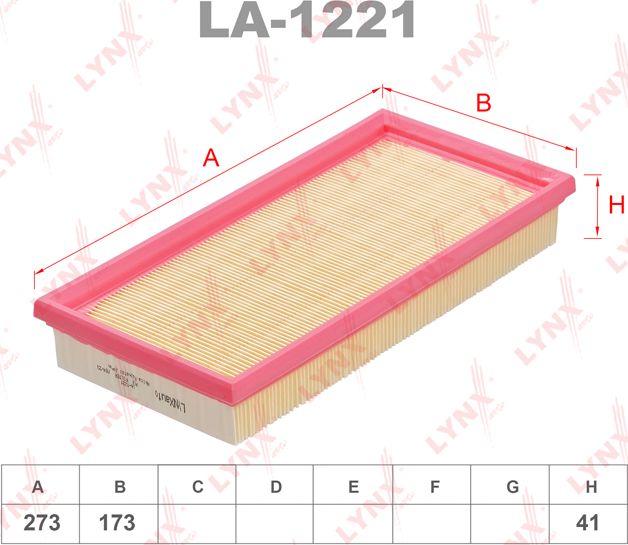 Воздушный фильтр LYNXauto. Артикул LA-1221