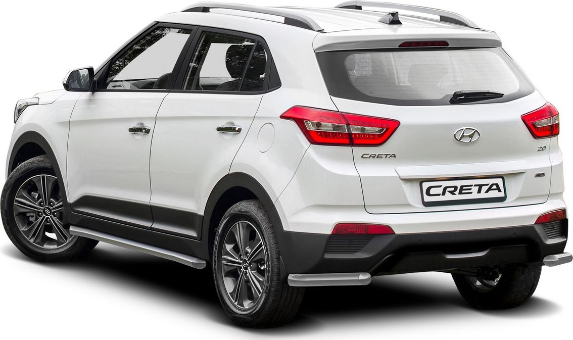 Защита Rival заднего бампера d57 уголки для Hyundai Creta I 2016-2021. Артикул R.2310.006