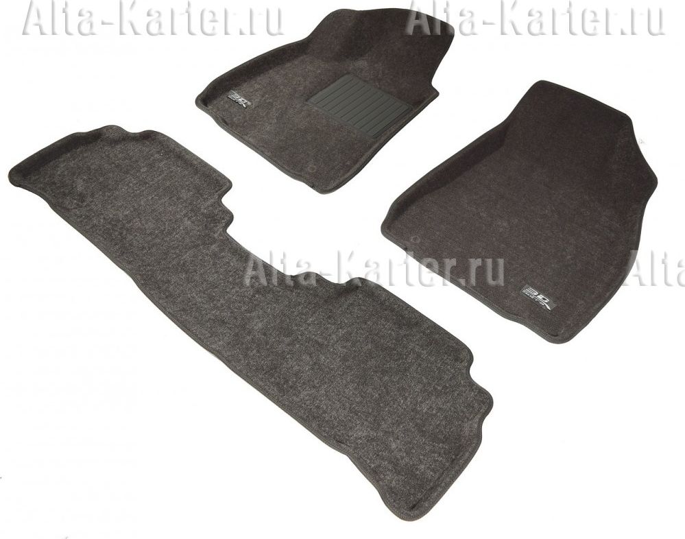 Коврики текстильные Sotra Liner 3D Lux для салона Volkswagen Touareg II 2010-2018. СЕРЫЕ. Артикул ST 74-00454
