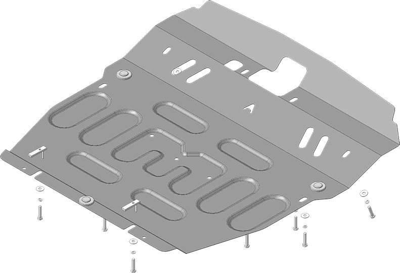 Защита Мотодор для картера и КПП Hyundai Santa Fe II 4WD 2006-2012. Артикул 50917
