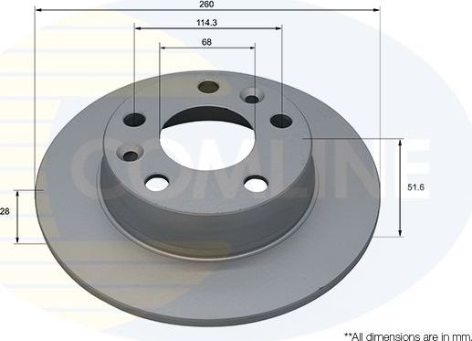 Тормозной диск Comline для Nissan Juke II 2019-2026. Артикул ADC5087