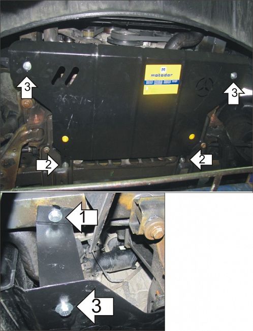 Защита Мотодор для картера Mercedes-Benz Sprinter W906 311 2006-2026 (Европа). Артикул 01225